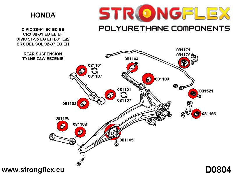 Rear upper outer link/hub bush SPORT