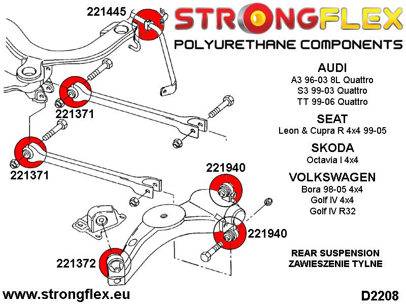 Rear anti roll bar bush SPORT