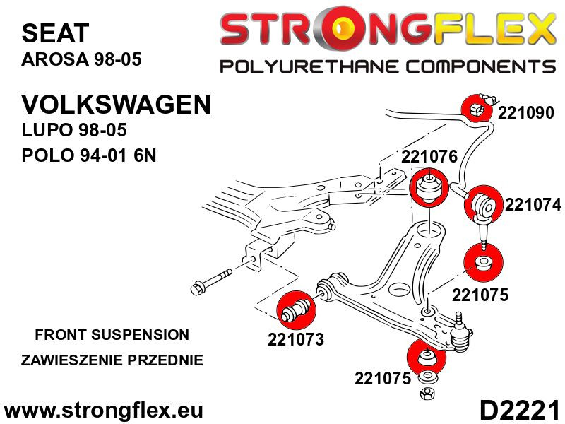 Front suspension bush kit SPORT