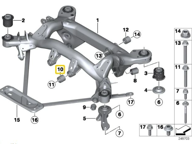 IRP Differential bushings Aluminum BMW E8X, E9X M1, M3