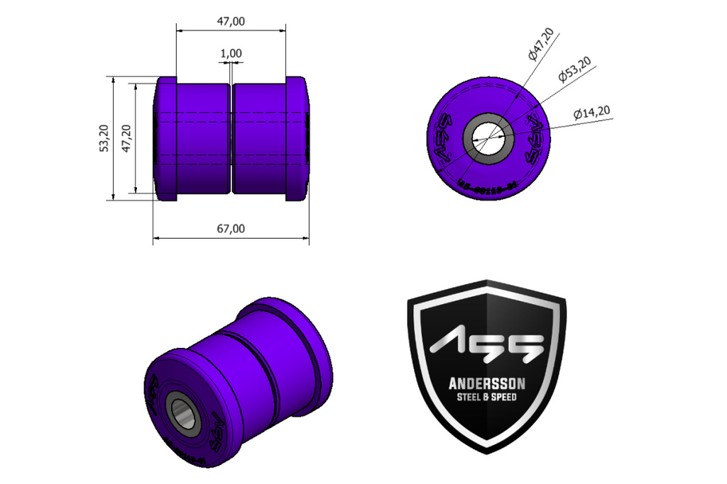 ASS Performance Engine Bushings PolyurethaneShore A 95