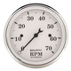 3-1/8" In-Dash Tachometer, 0-7,000 Rpm, Old-Tyme White