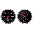 2 Pc. Gauge Kit, 3-3/8" Quad & Speedometer, 240-33 Ω, Designer Black