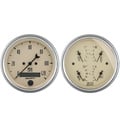 2 Pc. Gauge Kit, 3-3/8" Quad & Speedometer, 240-33 Ω, Antique Beige