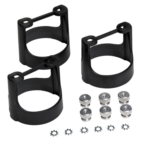 Gauge Bracket Kit, 2-1/16", Black Composite, Qty 3