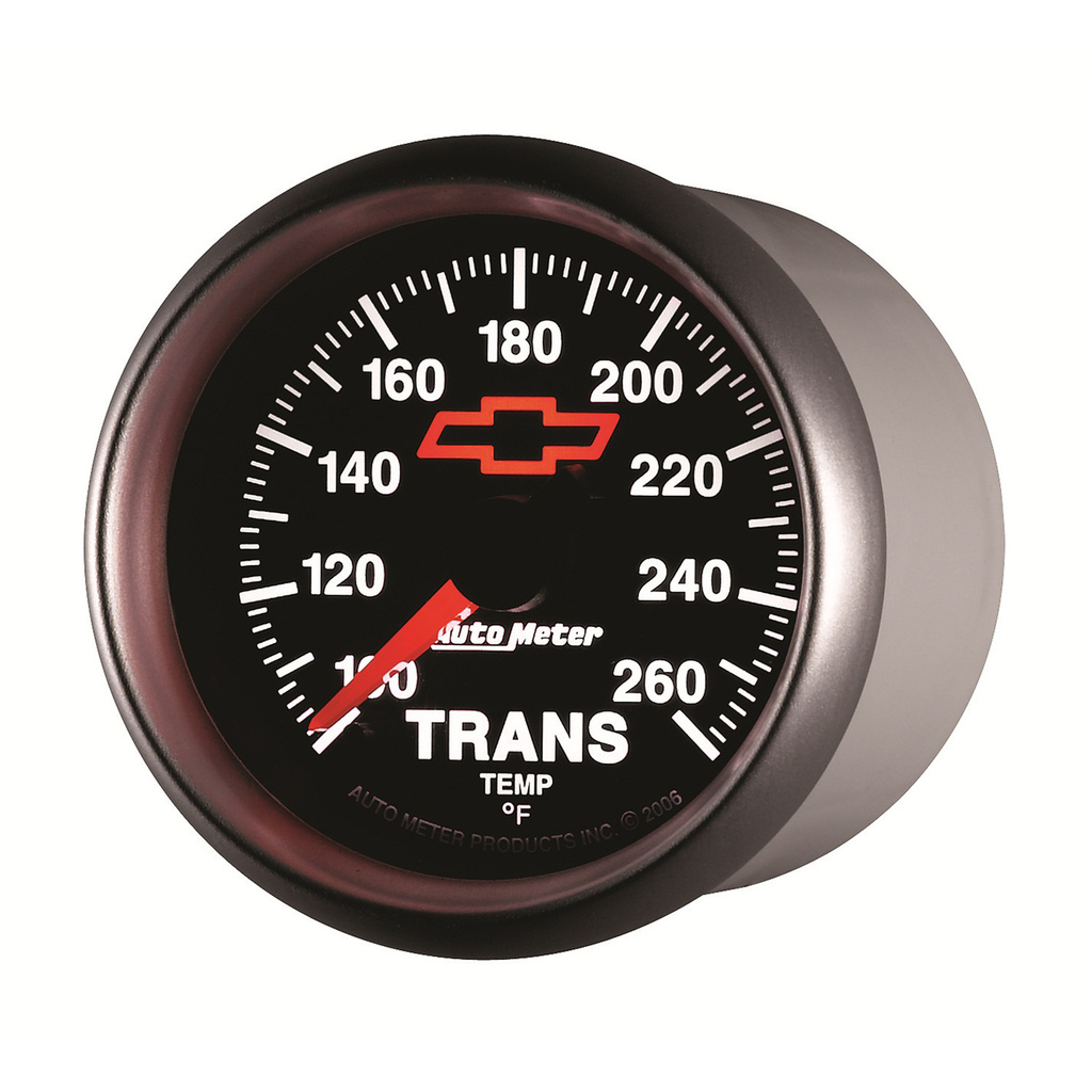 2-1/16" Transmission Temperature, 100-260 °F, Chevy Red Bowtie, Black
