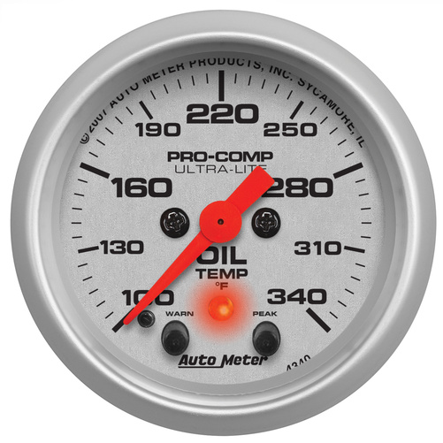 2-1/16" Oil Temperature, 100-340 °F, Ultra-Lite