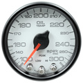 2-1/16" Oil Temperature, 100-300 °F, Spek-Pro, White/Black